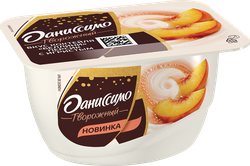 Продукт творожный ДАНИССИМО со вкусом Коктейль Беллини персик с игристым 5,6%, без змж, 130г, крупный план