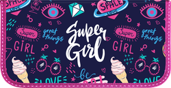 Пенал SCHOOLFORMAT Super girl, 19х9см, детальное фото