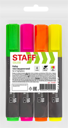 Набор текстовыделителей STAFF College Stick, 1-4мм, в ассортименте, 4шт, детальное фото