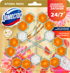 Блок для унитаза ДОМЕСТОС Power 5 Trio Экзотический букет, 150г, детальное фото