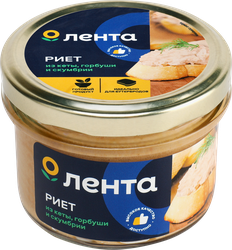 Риет подкопченный ЛЕНТА из горбуши, кеты и скумбрии, 180г, вид