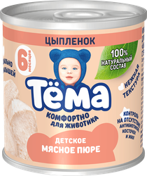 Изображение товара Пюре мясное ТЕМА Цыпленок, с 6 месяцев, 90г