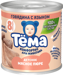 Пюре мясное ТЕМА Говядина с языком, с 8 месяцев, 90г, детальное фото