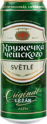 Пиво светлое КРУЖЕЧКА ЧЕШСКОГО фильтрованное пастеризованное 4,3%, 0.43л, фотография