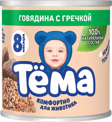 Пюре мясо-растительное ТЕМА Говядина с гречкой, с 8 месяцев, 90г, детальное фото