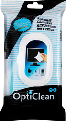 Салфетки влажные OPTI CLEAN для экранов всех типов,90шт, фотография