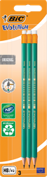 Набор чернографитных карандашей BIC Evolution, с ластиком, 3шт, фотография