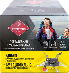 Горелка газовая туристическая в чехле FORESTER Mobile, с раскладными держателями для посуды, Арт. MG-3, картинка