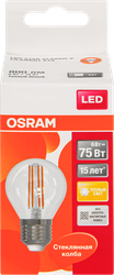 Лампа светодиодная OSRAM LED Star, 6Вт, E27, 2700К, теплый белый свет, шар, картинка