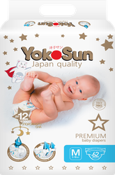 Подгузники YOKOSUN Premium M 5–10кг, 62шт, детальное фото