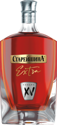 Коньяк СТАРЕЙШИНА Экстра старый КС 15 лет 40%, 0.5л, фотография