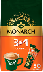 Напиток кофейный растворимый MONARCH 3в1 Классика, 50х13,5г, фото