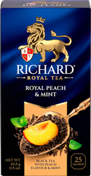 Чай черный RICHARD Royal Peach&Mint арома, 25пак, вид