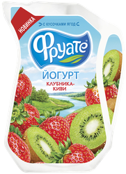 Йогурт питьевой ФРУАТЕ с клубникой и киви 1,5%, без змж, 250г, фотография