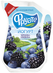 Йогурт питьевой ФРУАТЕ с черникой и ежевикой 1,5%, без змж, 250г, вид