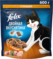 Корм сухой для взрослых кошек FELIX Двойная вкуснятина с птицей, 600г, детальное фото
