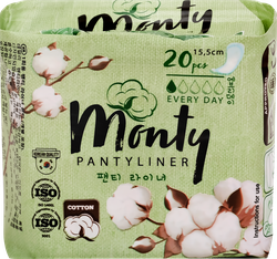 Прокладки ежедневные MONTY в индивидуальной упаковке, 20шт, фотография