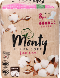 Прокладки MONTY Ultra Soft Super Plus, 8шт, детальное фото