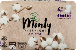 Прокладки MONTY Ultra Soft Overnight, 6шт, изображение