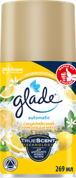 Баллон сменный для автоматического освежителя воздуха GLADE Automatic Сицилийский лимонад и мята, 269мл, детальное фото