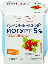 Изображение товара Йогурт термостатный КОЛОМЕНСКИЙ Земляника 5%, без змж, 140г