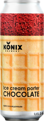 Напиток пивной KONIX BREWERY Ice Cream Porter Chocolate нефильтрованный пастеризованный 7%, 0.45л, вид