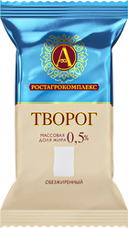 Творог А.РОСТАГРОКОМПЛЕКС обезжиренный, без змж, 180г, детальное фото