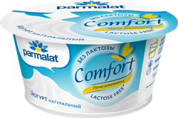 Йогурт PARMALAT Comfort Натуральный безлактозный, 3,5% без змж, 130г, крупный план
