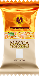 Масса творожная А.РОСТАГРОКОМПЛЕКС с курагой 20%, без змж, 180г, вид