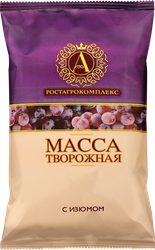 Масса творожная А.РОСТАГРОКОМПЛЕКС с изюмом 20%, без змж, 180г, картинка