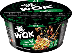 Лапша BIGBON Wok, курица в соусе терияки, 85г, крупный план