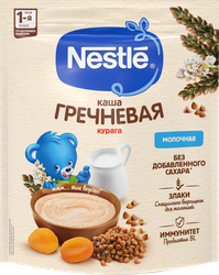 Каша гречневая NESTLE молочная, с курагой, с 5 месяцев, 200г, изображение