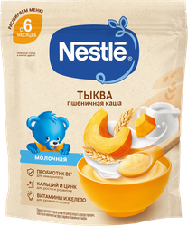 Каша пшеничная NESTLE молочная, с тыквой, с 5 месяцев, 200г, фото