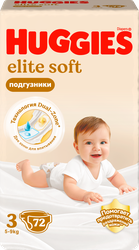 Подгузники HUGGIES Elite Soft 3 5–9кг, 72шт, картинка
