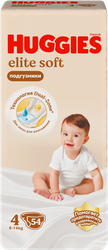 Подгузники HUGGIES Elite Soft 4 8–14кг, 54шт, фото