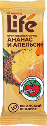 Батончик фруктовый ЛЕНТА LIFE Ананас и апельсин, 33г, картинка