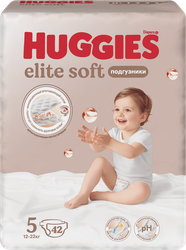Подгузники HUGGIES Elite Soft 5 12–22кг, 42шт, вид