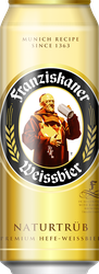 Пиво светлое FRANZISKANER Premium Hefe-Weissbier пшеничное нефильтрованное пастеризованное 5%, 0.45л, детальное фото
