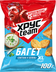 Изображение товара Сухарики воздушные ХРУСTEAM Багет Сметана-зелень, 100г