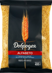 Макароны ДОБРОДЕЯ Alfabeto группа А, высший сорт, 400г, изображение