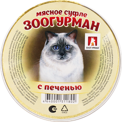 Корм консервированный для взрослых кошек ЗООГУРМАН Суфле с печенью, 100г, детальное фото
