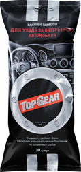 Салфетки влажные для салона автомобиля TOP GEAR, 30шт, крупный план