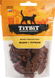 Лакомство для кошек TITBIT Мышки мягкие&nbsp;снеки с&nbsp;таурином, 50г, крупный план