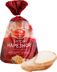 Батон ЧЕРЕМУШКИ Нарезной, высший сорт, в нарезке, 200г, вид