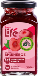 Варенье ЛЕНТА LIFE Вишневое, без сахара, 300г, крупный план