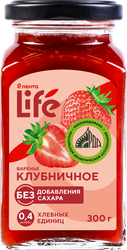 Варенье ЛЕНТА LIFE Клубничное, без сахара, 300г, детальное фото