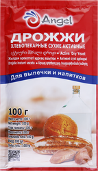 Дрожжи сухие для выпечки и напитков ANGEL активные, 100г, фотография