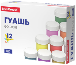 Гуашь ERICHKRAUSE Basic, 12 цветов по 17мл Арт. 50544, картинка