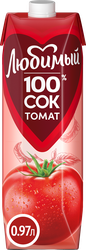Сок ЛЮБИМЫЙ Томатный с мякотью, солью и сахаром, 0.97л, изображение