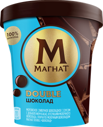 Мороженое МАГНАТ Double Шоколад, сливочное 10%, без змж, пластиковый стакан, 310г, фото